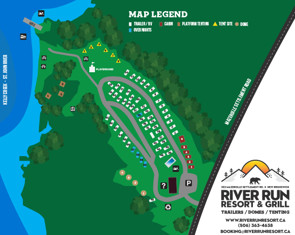 River Run Rv Resort Map River Run Resort & Grill | Family-Oriented Campground | Kingsclear, New  Brunswick